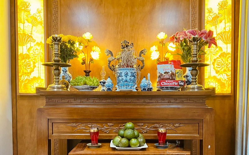 cách trang trí bàn thờ gia tiên