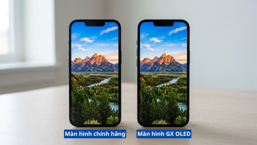 So sánh chất lượng hiển thị màn GX iPhone và màn zin